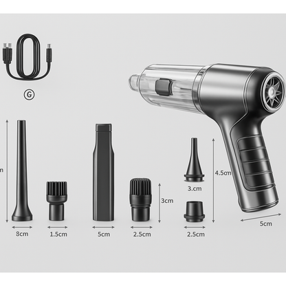 Aspiradora portátil inalámbrica para coche, 95000 PA, potente succión, soplador de mano para coche y hogar.