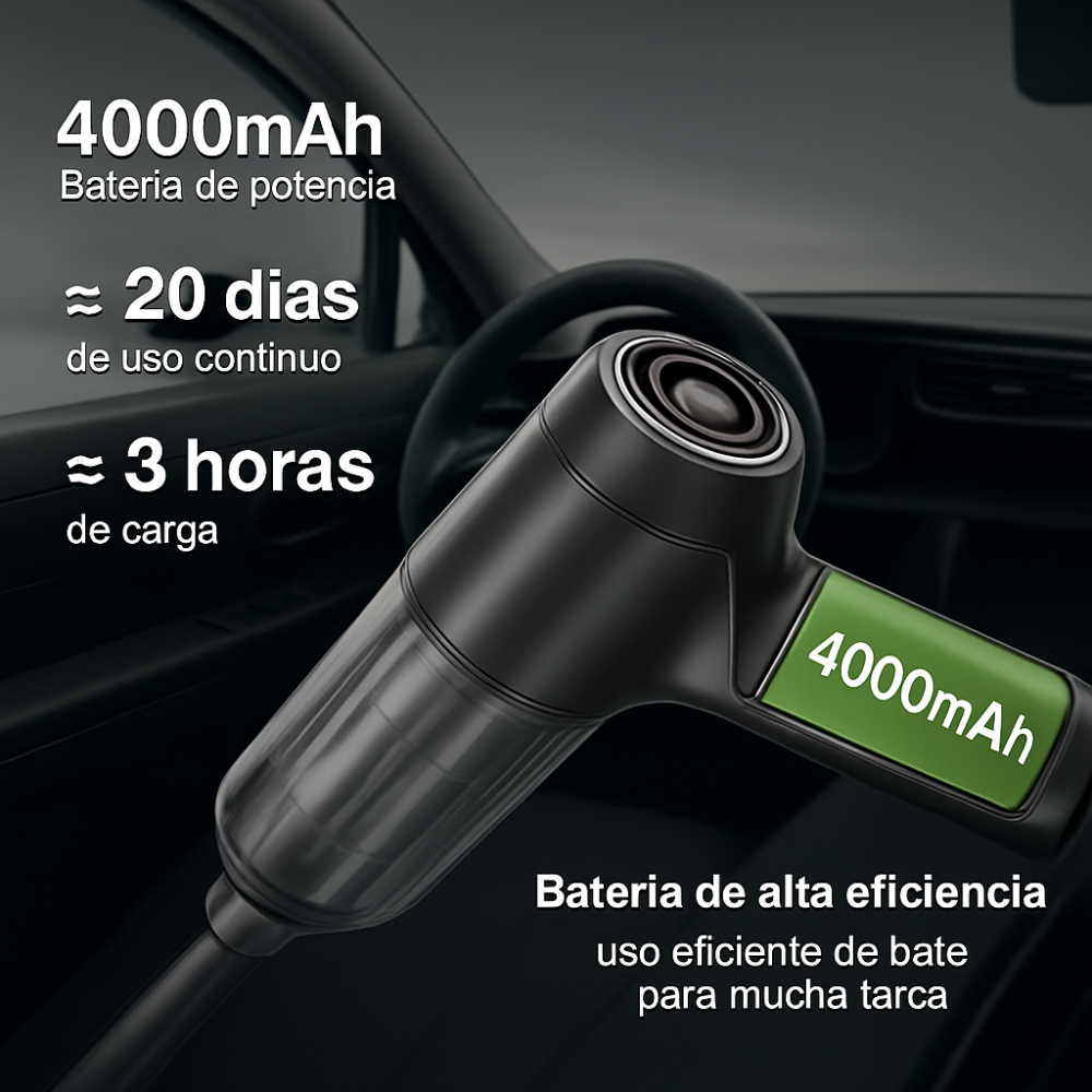 Aspiradora portátil inalámbrica para coche, 95000 PA, potente succión, soplador de mano para coche y hogar.